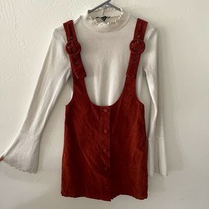 Corduroy Mini Jumper Dress Boho 70s vibe